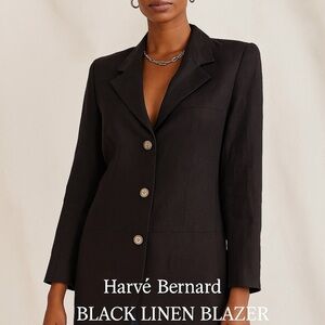 Harve Benard Black Linen Blazer Jacket (1052)